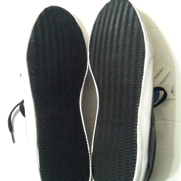 LACOSTE MENS NEW BLACK LEATHER FASHION SNEAKERS SIZE: 11.5 - Picture 13 of 16